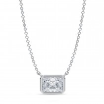 Radiant Lab Diamond Pendant Necklace 14K White Gold (1.00ct)