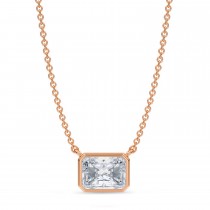 Radiant Lab Diamond Solitaire Pendant Necklace 14K Rose Gold (1.50ct)