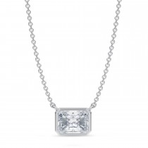 Radiant Lab Diamond Pendant Necklace 14K White Gold (1.50ct)