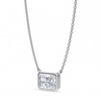 Radiant Lab Diamond Pendant Necklace 14K White Gold (1.50ct)