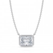 Radiant Lab Diamond Pendant Necklace 14K White Gold (2.00ct)