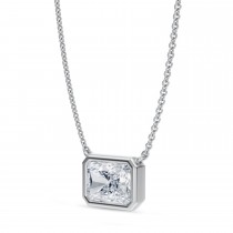 Radiant Lab Diamond Pendant Necklace 14K White Gold (2.00ct)