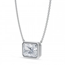 Radiant Lab Diamond Pendant Necklace 14K White Gold (2.50ct)