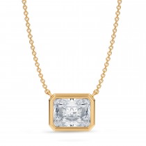 Radiant Lab Diamond Pendant Necklace 14K Yellow Gold (2.50ct)