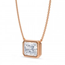 Radiant Lab Diamond Solitaire Pendant Necklace 14K Rose Gold (3.00ct)