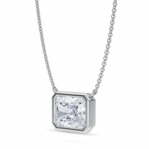 Radiant Lab Diamond Pendant Necklace 14K White Gold (3.00ct)