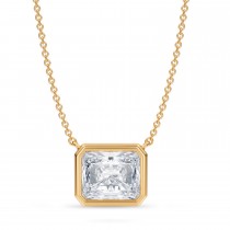 Radiant Lab Diamond Solitaire Pendant Necklace 14K Yellow Gold (3.00ct)