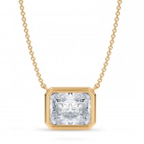 Radiant Lab Diamond Pendant Necklace 14K Yellow Gold (3.50ct)