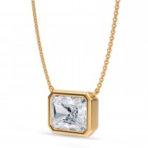 Radiant Lab Diamond Pendant Necklace 14K Yellow Gold (3.50ct)