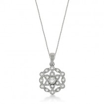 Snowflake Diamond Pendant Necklace 14k White Gold (0.25ct)