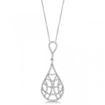 Teardrop Diamond Pendant Necklace in 14K White Gold (0.50ct)