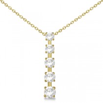 Lab Grown Diamond Journey Pendant with 5 Round Lab Grown Diamonds 14K Yellow Gold 1.00ct