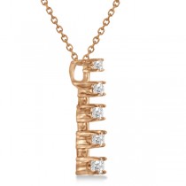 Lab Grown Diamond Journey Pendant with 5 Round Lab Grown Diamonds 14K Rose Gold 1.50ct