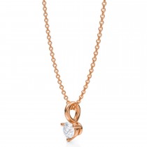 Lab Diamond 3-Prong Pendant Necklace 14K Rose Gold (0.25ct)
