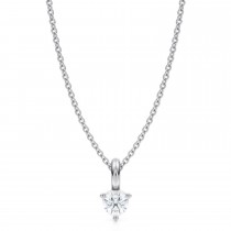 Lab Diamond 3-Prong Pendant Necklace 14K White Gold (0.25ct)