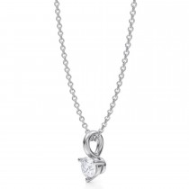 Lab Diamond 3-Prong Pendant Necklace 14K White Gold (0.25ct)