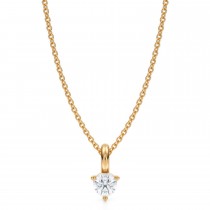 Lab Diamond 3-Prong Pendant Necklace 14K Yellow Gold (0.25ct)
