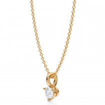 Lab Diamond 3-Prong Pendant Necklace 14K Yellow Gold (0.25ct)
