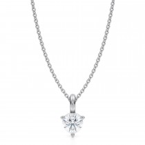 Lab Diamond 3-Prong Pendant Necklace 14K White Gold (0.50ct)
