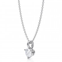 Lab Diamond 3-Prong Pendant Necklace 14K White Gold (0.50ct)
