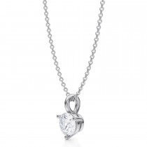 Lab Diamond 3-Prong Pendant Necklace 14K White Gold (0.75ct)