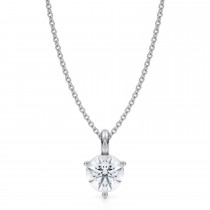 Lab Diamond 3-Prong Pendant Necklace 14K White Gold (1.00ct)