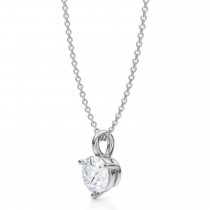 Lab Diamond 3-Prong Pendant Necklace 14K White Gold (1.00ct)