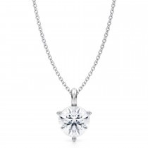 Lab Diamond 3-Prong Pendant Necklace 14K White Gold (1.50ct)