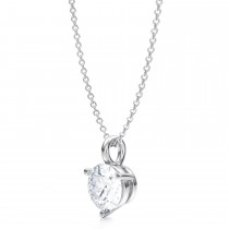 Lab Diamond 3-Prong Pendant Necklace 14K White Gold (1.50ct)