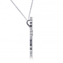 Diamond Byzantine Cross Pendant Necklace in 14k White Gold (0.50ct)