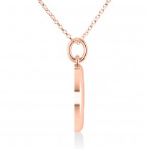 Crescent Moon & Star Pendant Necklace 14k Rose Gold