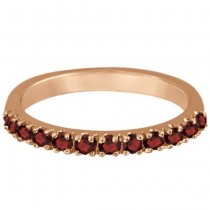 Garnet Stackable Ring Guard Band 14K Rose Gold (0.37ct)
