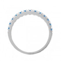 Lab Blue Lab Grown Diamond Stackable Band Ring Guard in 14k White Gold (0.25ct)