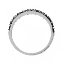 Lab Black Lab Grown Diamond Stackable Ring Guard in 14K White Gold (0.25ct)