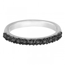 Lab Black Lab Grown Diamond Stackable Ring Guard in 14K White Gold (0.25ct)
