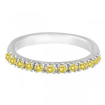Yellow Canary Lab Grown Diamond Stackable Ring Band 14k White Gold (0.25 ct)