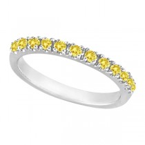 Yellow Canary Lab Grown Diamond Stackable Ring Anniversary Band Palladium 0.25ct