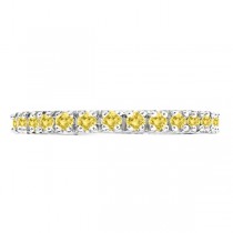 Yellow Canary Lab Grown Diamond Stackable Ring Anniversary Band Palladium 0.25ct