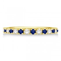 Lab Grown Diamond & Lab Blue Sapphire Ring Anniversary Band 14k Yellow Gold (0.32ct)