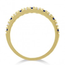 Lab Grown Diamond & Lab Blue Sapphire Ring Anniversary Band 14k Yellow Gold (0.32ct)
