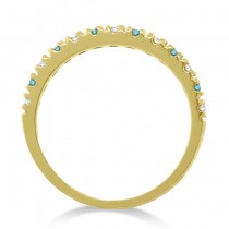 Blue & Lab White Diamond Stackable Ring Band 14k Yellow Gold (0.25ct)