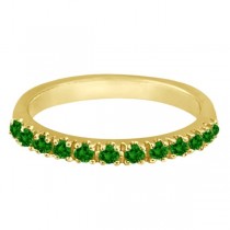 Lab Emerald Semi-Eternity Band Stackable Ring 14K Yellow Gold (0.38 ct)