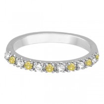Yellow Canary & Lab White Diamond Stackable Ring Band 14k Gold (0.25ct)
