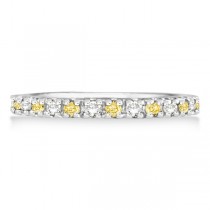 Yellow Canary & Lab White Diamond Stackable Ring Band 14k Gold (0.25ct)