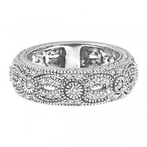 Antique Style Eternity Band 14k White Gold (0.80 ctw)