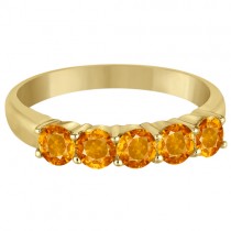 Five Stone Citrine Ring 14k Yellow Gold (1.60ctw)