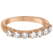 Seven-Stone Diamond Anniversary Ring Band 14k Rose Gold (1.00ct)