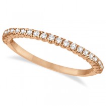Half-Eternity Pave-Set Lab Grown Diamond Stacking Ring 14k Rose Gold (0.25ct)