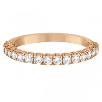 Half-Eternity Pave-Set Diamond Stacking Ring 14k Rose Gold (0.75ct)