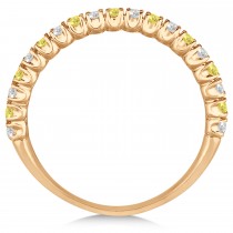 Yellow & White Diamond Wedding Band Anniversary Ring in 14k Rose Gold (0.50ct)